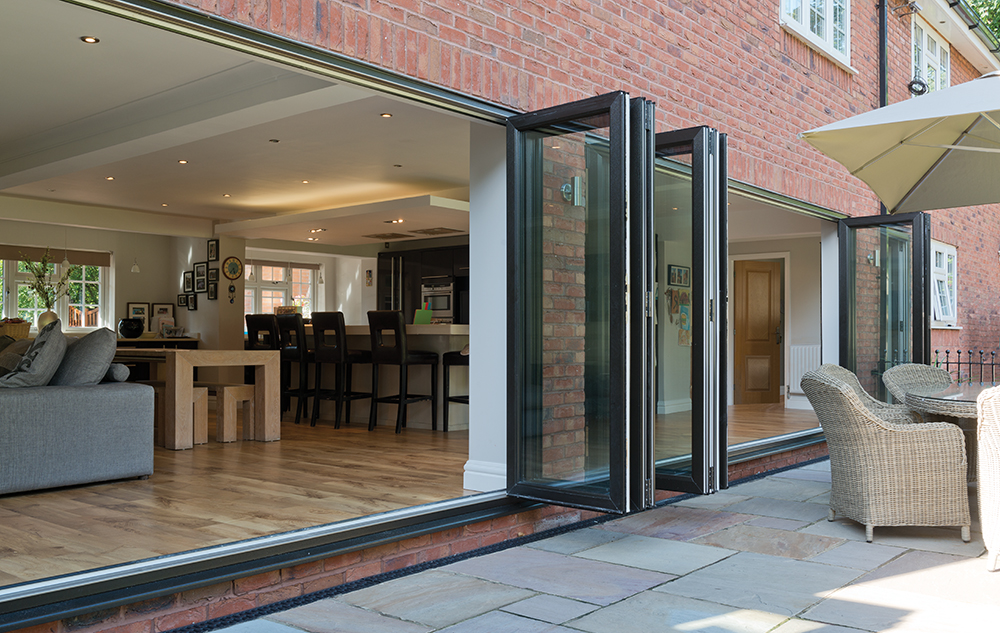 External aluminium bi-fold doors Hertfordshire